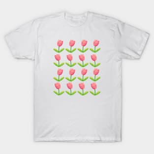 Smiley Flowers Pattern T-Shirt